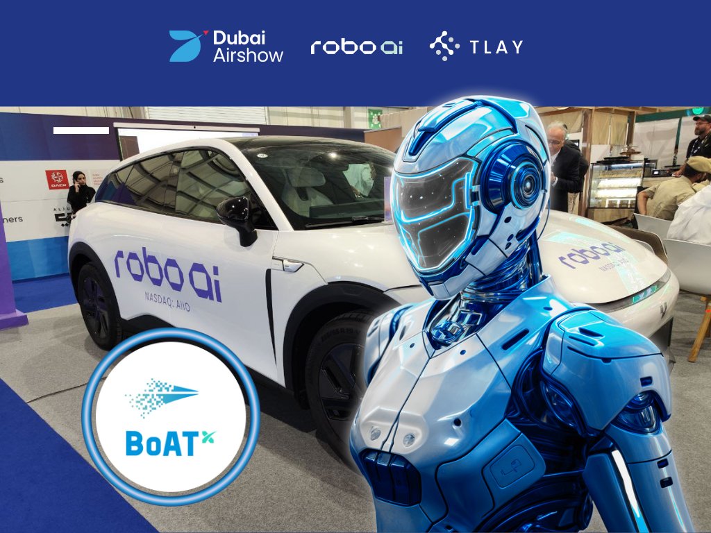 1/4
Live from Dubai Airshow 2025!  TLay × Robo.ai strategic partnership debut: we brought the full BoAT (Blockchain of AI Things) machine wallet + machine payment system to the show floor, running live inside Roboy339.