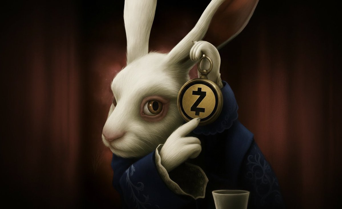 ZERA風の白いうさぎが懐中時計を持っている