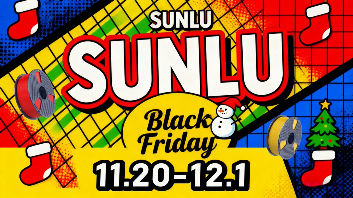SUNLU_3D's tweet photo. 🎁 Black Friday = BIG Deals! 🎁
SUNLU is offering up to XX% OFF 3D printer filaments
🇺🇸 US: https://t.co/v1e48Iv7EF

🇬🇧 UK: https://t.co/SPVbq2t0vU

🇩🇪 DE: https://t.co/DrSnQ4u6xO

🇫🇷 FR: https://t.co/uPTyY5wqU8

🇮🇹 IT: https://t.co/nI3apmVfH3

🇪🇸 ES: https://t.co/fFAKjnSC8u https://t.co/Xh4I1ZAYfF