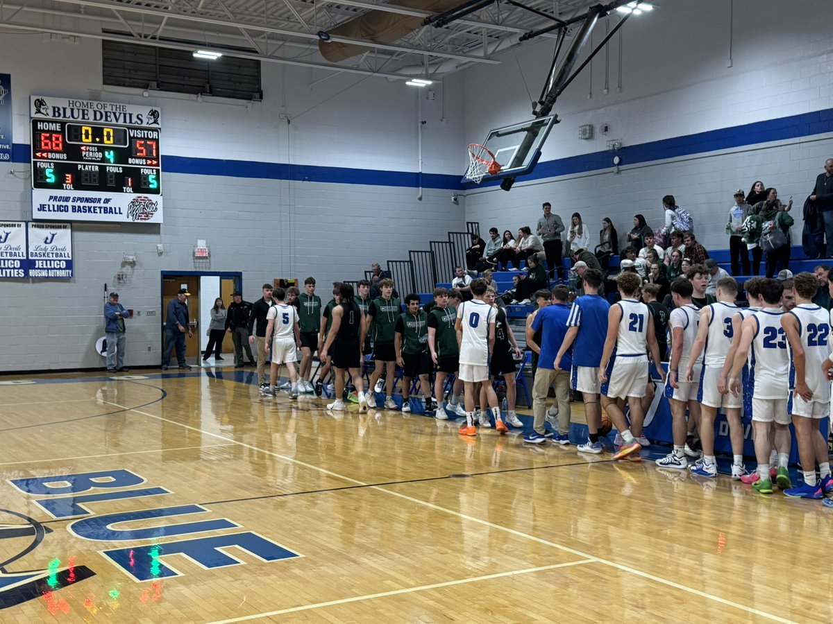 The Jellico High School boys basketball team defeated North Greene 68-57 tonight at home. The Lady Blue Devils battled hard but fell to North Greene 75-46.