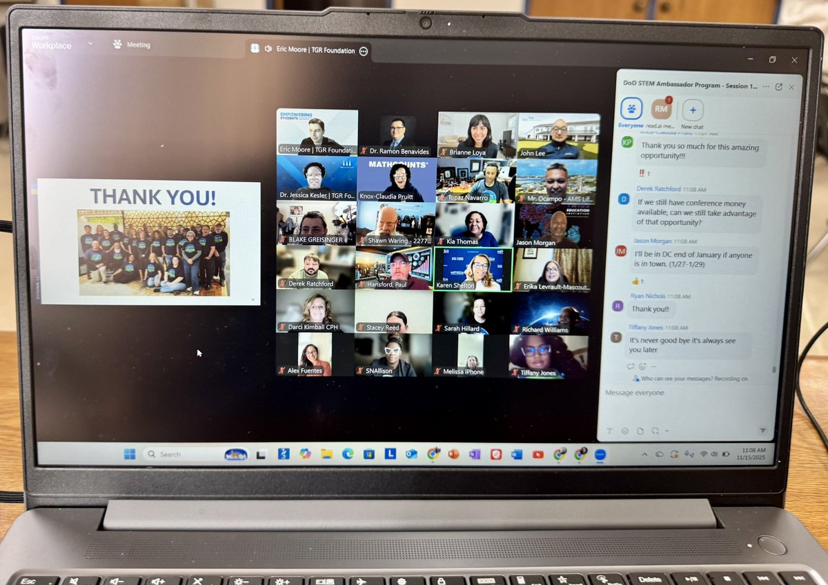 R_Benavides2's tweet photo. It’s a wrap on 11 transformative months with the @DoDSTEM Ambassador Cohort 5.
From professional growth to expanding our advocacy for underrepresented students, this journey has been invaluable.
Huge thanks to @TGRFound & @Society4Science for the opportunity. #STEM4All #STEMED https://t.co/JUYnkp8YCW
