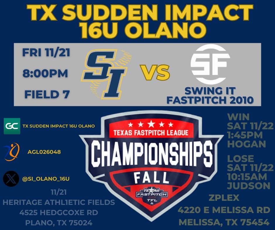 Last tournament of the fall season. Plano here we come.