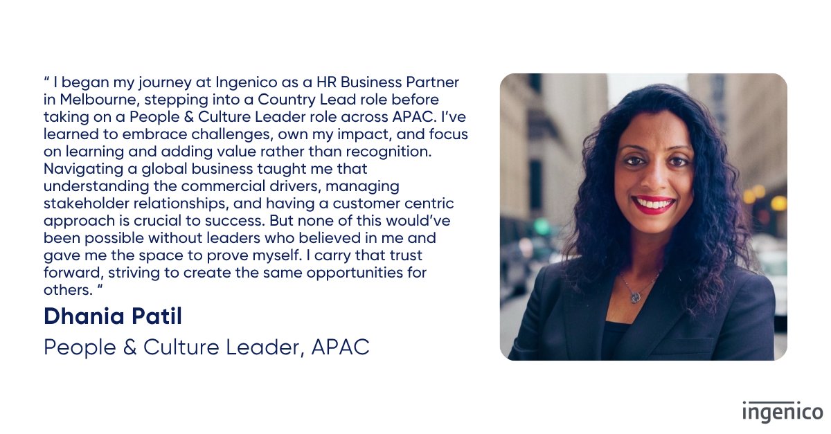 🌟 Great leaders create space for others to grow.

For Dhania, #growth means learning, adding #value, and empowering others to do the same.

#VoicesofIngenico #MovingCommerceForward #OneIngenico