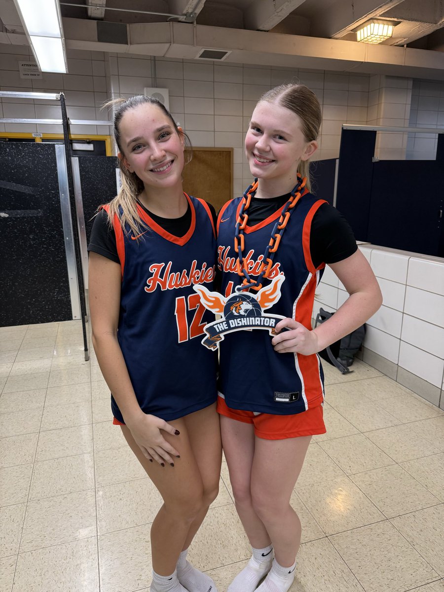 BballNnhs's tweet photo. Huskies come out on top with a big team W over Yorkville, 51-43! 

Our Dishinator goes to Sydney Smith and our Dawg of the Game goes to Sam Kelly! Way to go! 💙🧡 https://t.co/5uyKMbcpV7