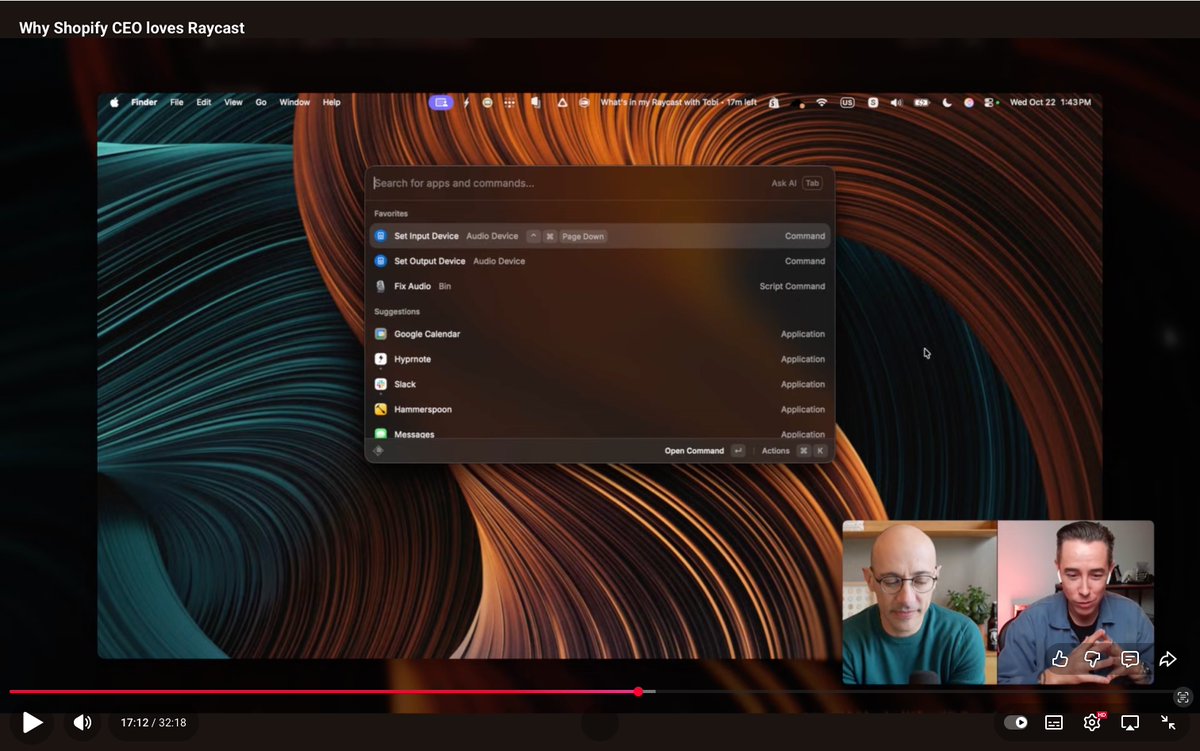 computeless's tweet image. that feeling when you see hyprnote in your favorite raycast podcast