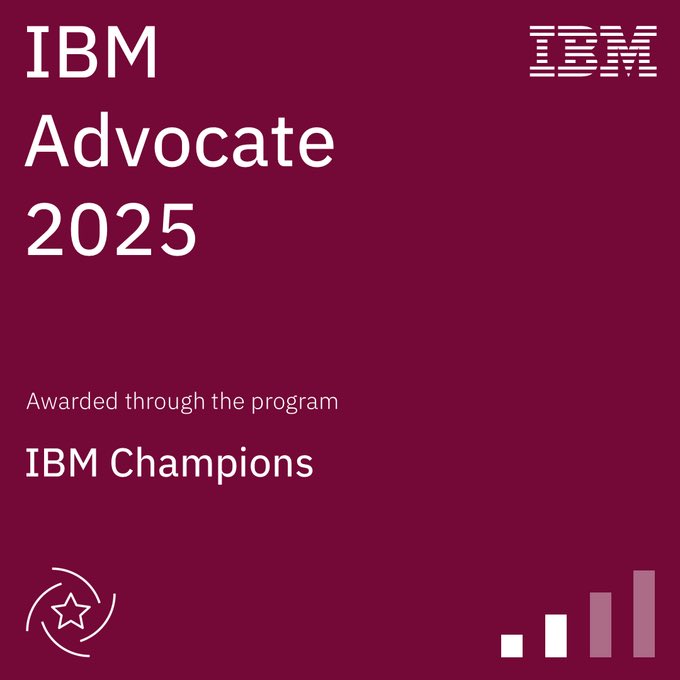 TheSurenk's tweet image. Thank you @ibm for the recognition (IBM Rising Champions Advocacy) 🙌🏽
Happy to continue helping developer communities.