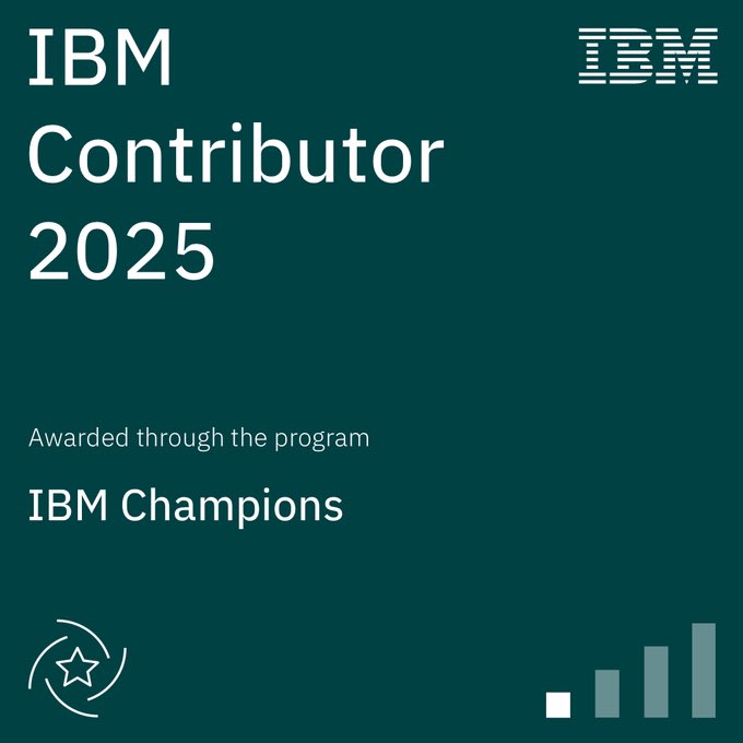 TheSurenk's tweet image. Thank you @ibm for the recognition (IBM Rising Champions Advocacy) 🙌🏽
Happy to continue helping developer communities.