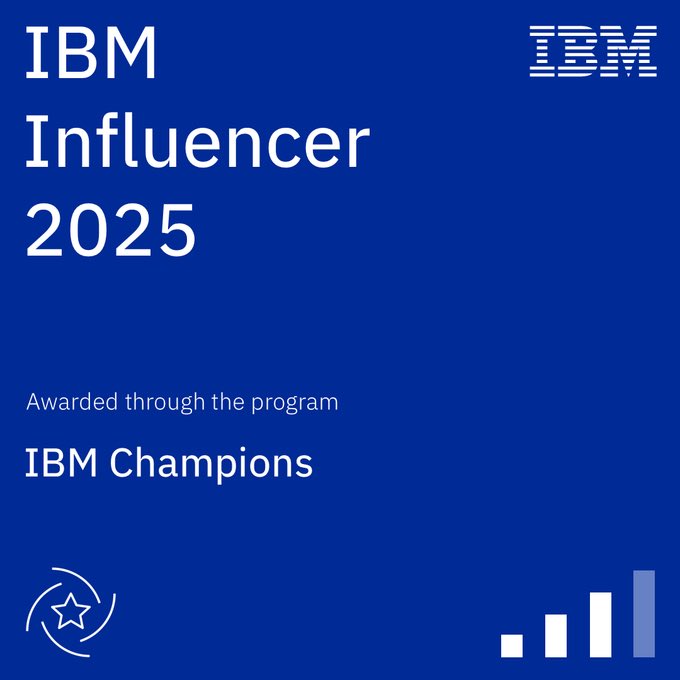 TheSurenk's tweet image. Thank you @ibm for the recognition (IBM Rising Champions Advocacy) 🙌🏽
Happy to continue helping developer communities.