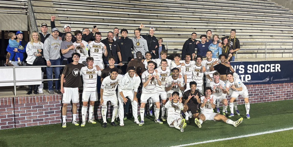 The road warriors keep on rolling. WOW what a big <a href="/WMUMensSoccer/">WMU Men's Soccer</a> NCAA tournament upset win to keep dancing!  Proud of this group! 

FOUR straight NCAA tourneys.  ZERO first round losses.  🏴‍☠️🕺🏼⚽️👊🏼🐎

#BroncosReign🐎