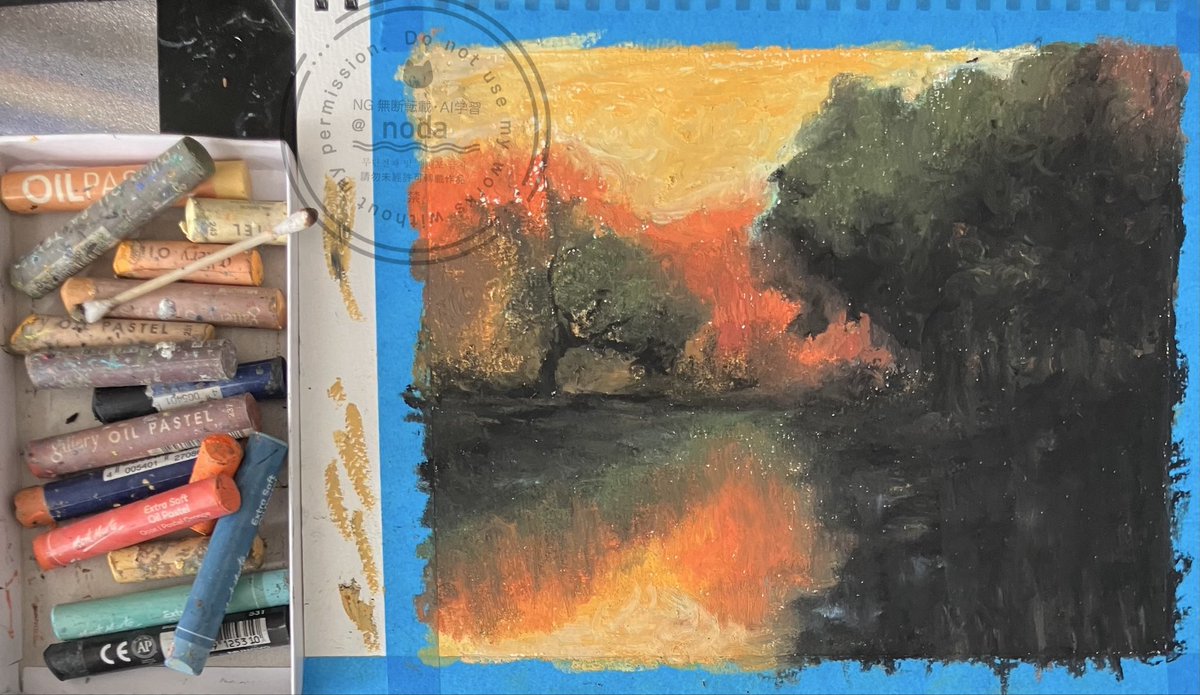 おはようございます。続きです。 左側がパステルのノリが悪い💦でも