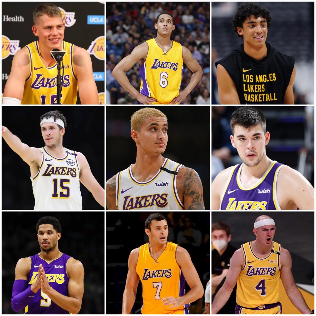 NBALakersReport's tweet photo. REPORT: Most of the Lakers front office Scouting Department has been let go

Jordan Clarkson 
Larry Nance Jr
Ivica Zubac
Kyle Kuzma
Josh Hart 
Thomas Bryant
Alex Caruso
Mo Wagner
Svi Mykhailiuk
Talen Horton-Tucker
Jay Huff
Austin Reaves
Max Christie

Elite Scouting Department 🔥 https://t.co/o8mNjUI6ZI