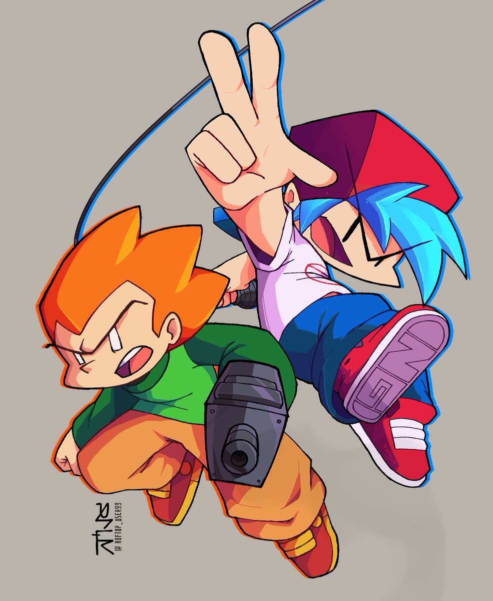 Roftop_user99's tweet image. Double-Beat. #fnf #boyfriend #pico #fanart