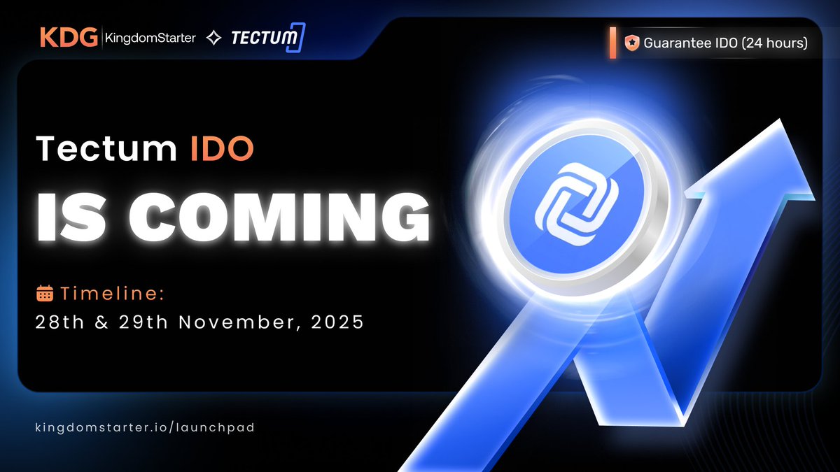 🌟The next IDO is coming on KingdomStarter - @tectumsocial is onboard 🥳 💕 Token on sale: TCT (ETH) 💕IDO Price: $0.15 💕Vesting: 30% at TGE, then 4  Months Linear Vesting ⏰IDO time: 5AM