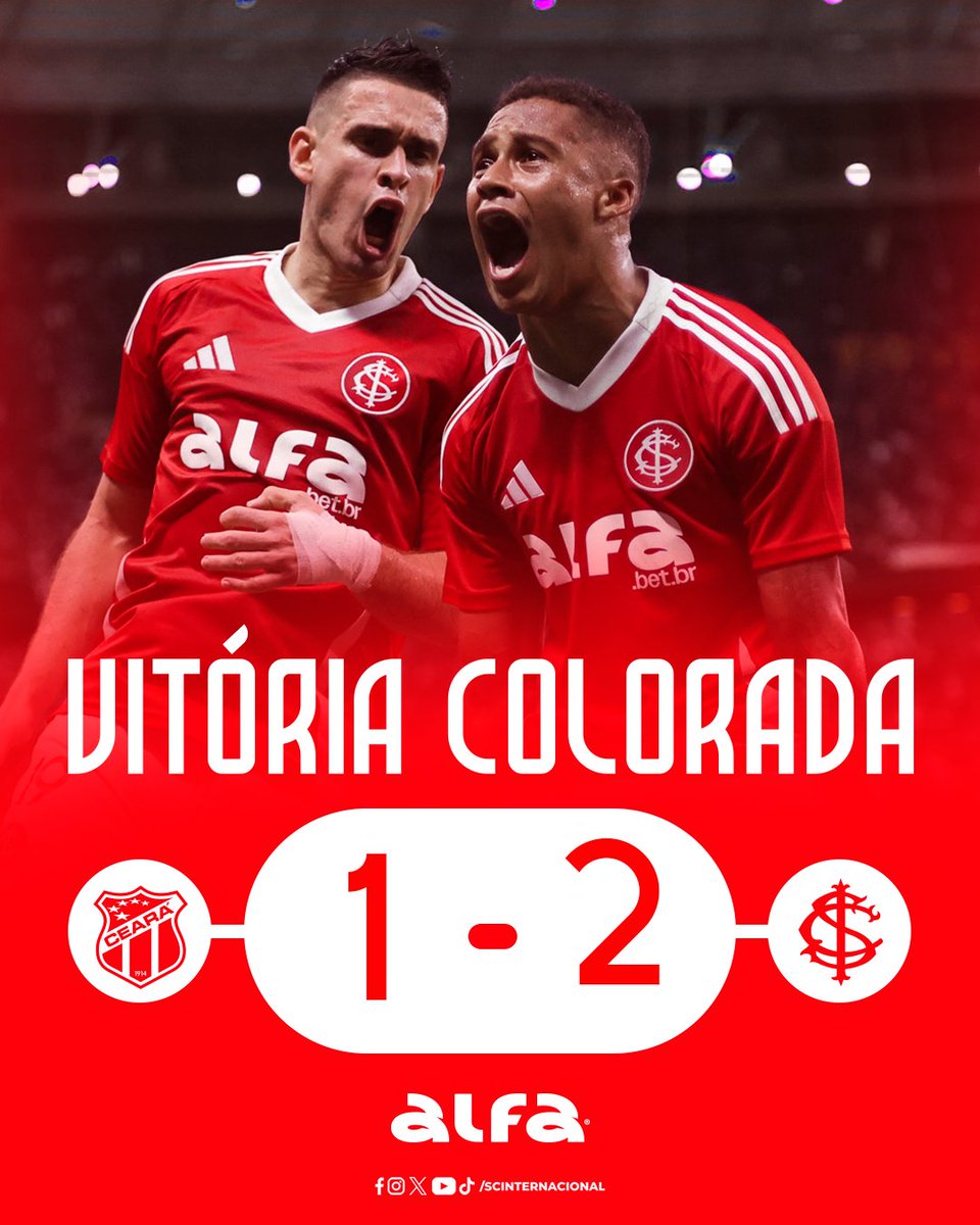 SCInternacional's tweet image. 𝗩𝗘𝗡𝗖𝗘𝗘𝗘𝗘𝗘𝗘𝗘𝗘𝗘𝗘 𝗢 𝗖𝗟𝗨𝗕𝗘 𝗗𝗢 𝗣𝗢𝗩𝗢! ❤🤍❤🤍

Com gols de Vitinho e Ricardo Mathias, o Colorado vence o Ceará por 2 a 1, no Castelão! Inter chega aos 40 pontos no Brasileirão. 👊🇦🇹

Agora, 𝗧𝗢𝗗𝗢𝗦 𝗔𝗢 𝗚𝗜𝗚𝗔𝗡𝗧𝗘, no dia 24, contra o Santos! Sócios e…
