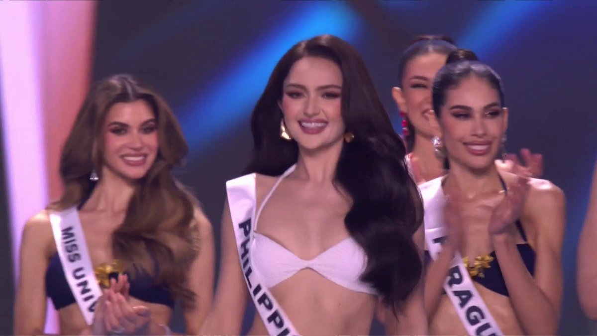 ABSCBN's tweet image. #MissUniversePhilippines 2025 Ahtisa Manalo securing her spot in the Top 12!

#MissUniverse

Catch all the action LIVE and for FREE on iWant

Courtesy: Miss Universe Organization