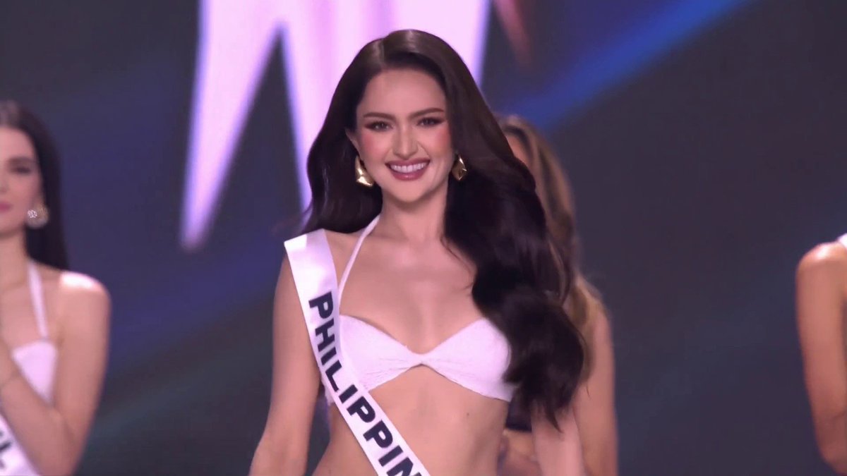 ABSCBN's tweet image. #MissUniversePhilippines 2025 Ahtisa Manalo securing her spot in the Top 12!

#MissUniverse

Catch all the action LIVE and for FREE on iWant

Courtesy: Miss Universe Organization