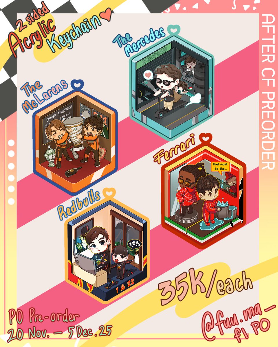 fuumabou's tweet photo. [Share is much appreciated]
My after CF Preorder is finally open 💖

💌 Mail Order Only
🔸️Available until 5 Dec. 2025
FANDOM: Formula 1 

Link in my bio!
#F1 https://t.co/gzBbXvSg5c