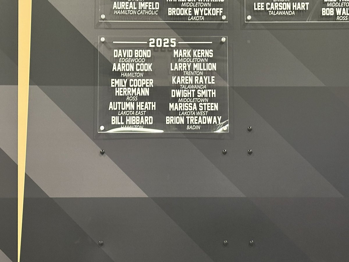 ButlerCountyHOF's tweet image. Updated Butler County Athletic Hall of Fame wall with the class of 2025! Official inducted this coming Sunday.