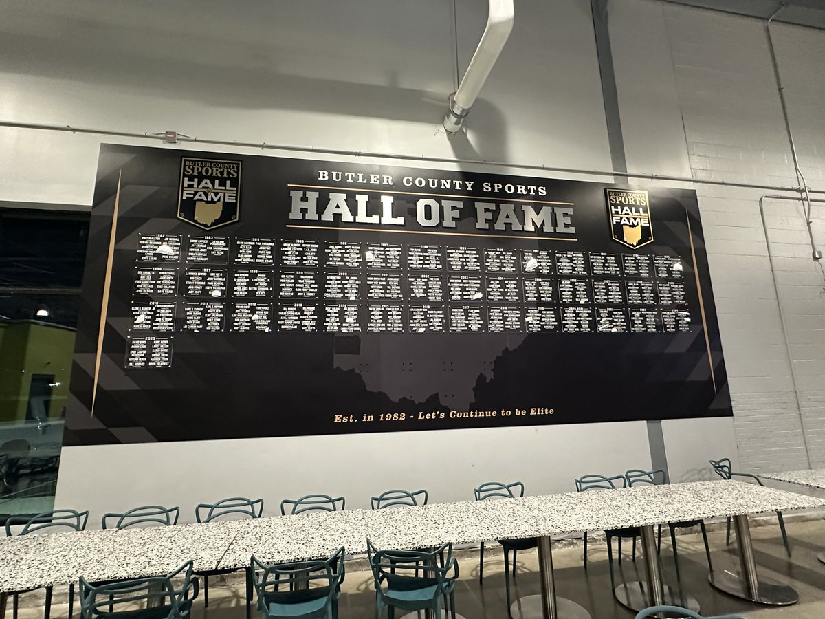ButlerCountyHOF's tweet image. Updated Butler County Athletic Hall of Fame wall with the class of 2025! Official inducted this coming Sunday.
