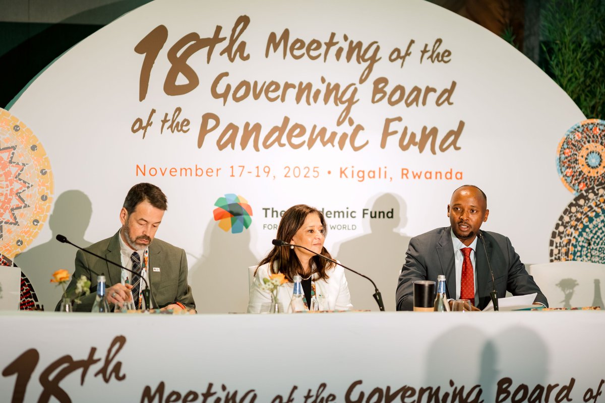 Pandemic_Fund's tweet image. At its meeting on November 19, 2025, in Kigali, Rwanda, the @Pandemic_Fund  Board approved US$500 million in grants under the third Call for Proposals—supporting 32 low- and middle-income countries through 20 projects to strengthen #pandemicprevention, preparedness, and response…