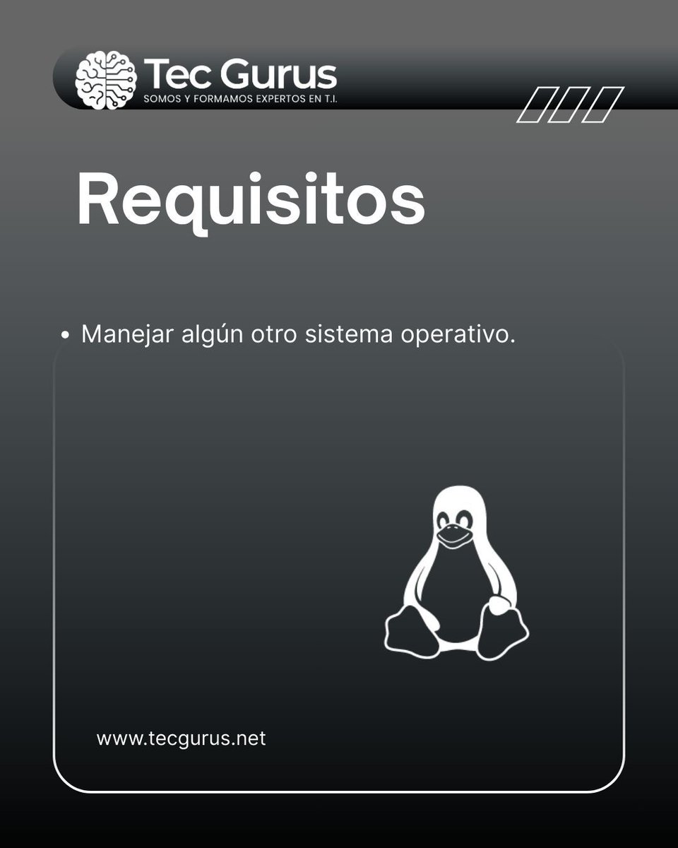 tecgurusnet's tweet image. 🐧 Domina Linux desde cero y da el salto de usuario a profesional: aprende terminal, administración básica y comandos clave para entornos reales.
¿Te interesa inscribirte? Escríbeme “INSCRIPCIÓN” por WhatsApp y te mando temario y horarios 📲✨