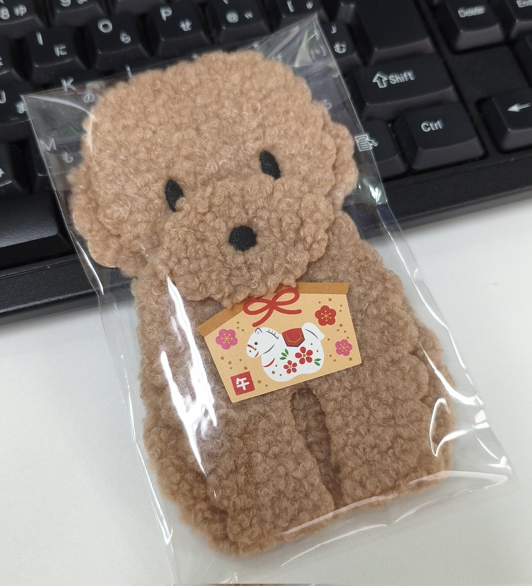 おばあちゃんのお年玉用のポチ袋、ちょっと気が早いけど買っちゃった。飼ってるプードルくんに似てる