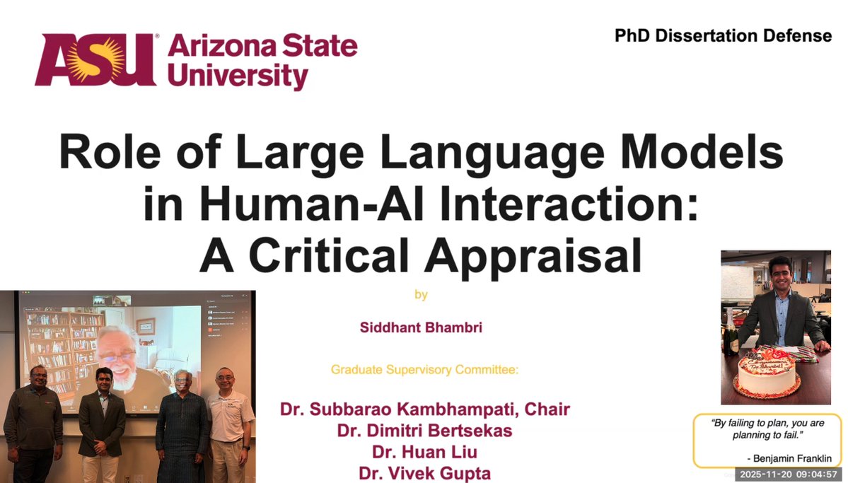 如果你错过了，这是@sbhambr1 博士今天上午的博士论文答辩视频。

 👉https://t.co/r9HyZPELnV