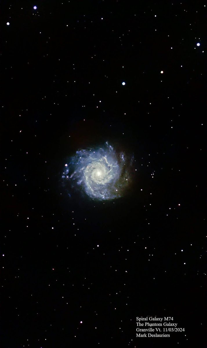 M74 Under Bortle 2/3 Skies

Captured by Mark Deslauriers from Bortle 2/3 darkness, this Phantom Galaxy (M74) shows incredible detail for one of the faintest Messier objects. 

354 × 10s · Seestar S50 (Alt-Az) · No LP Filter
Processed in PixInsight

#Seestar #S50 #smarttelescope
