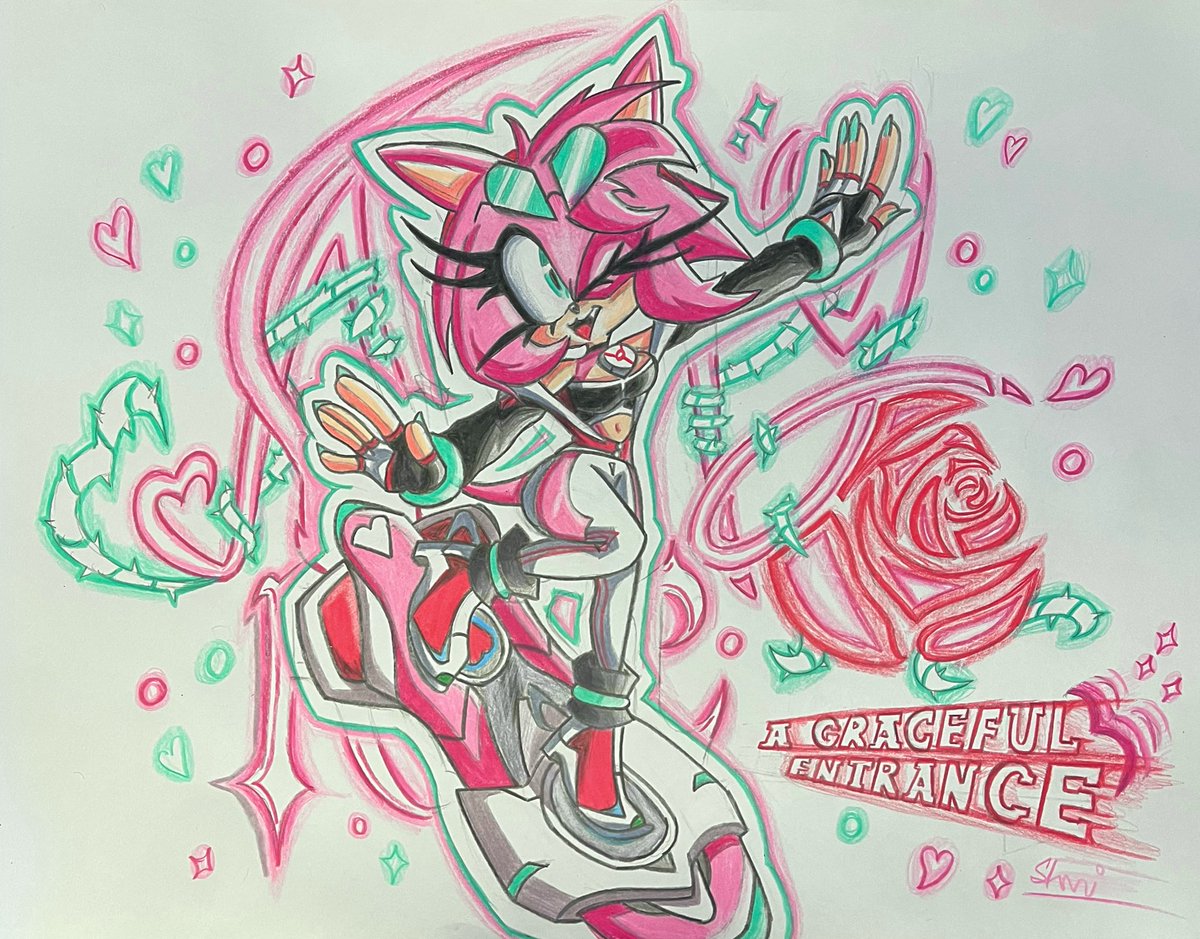 Shaniopolis's tweet image. A Graceful Entrance! 🌸
remember that racing is ALSO one of Amy’s Sweet Passions 💕
#sonic #SonicTheHedgehog #sonicart #SonicRacingCrossWorlds #amyrosefanart