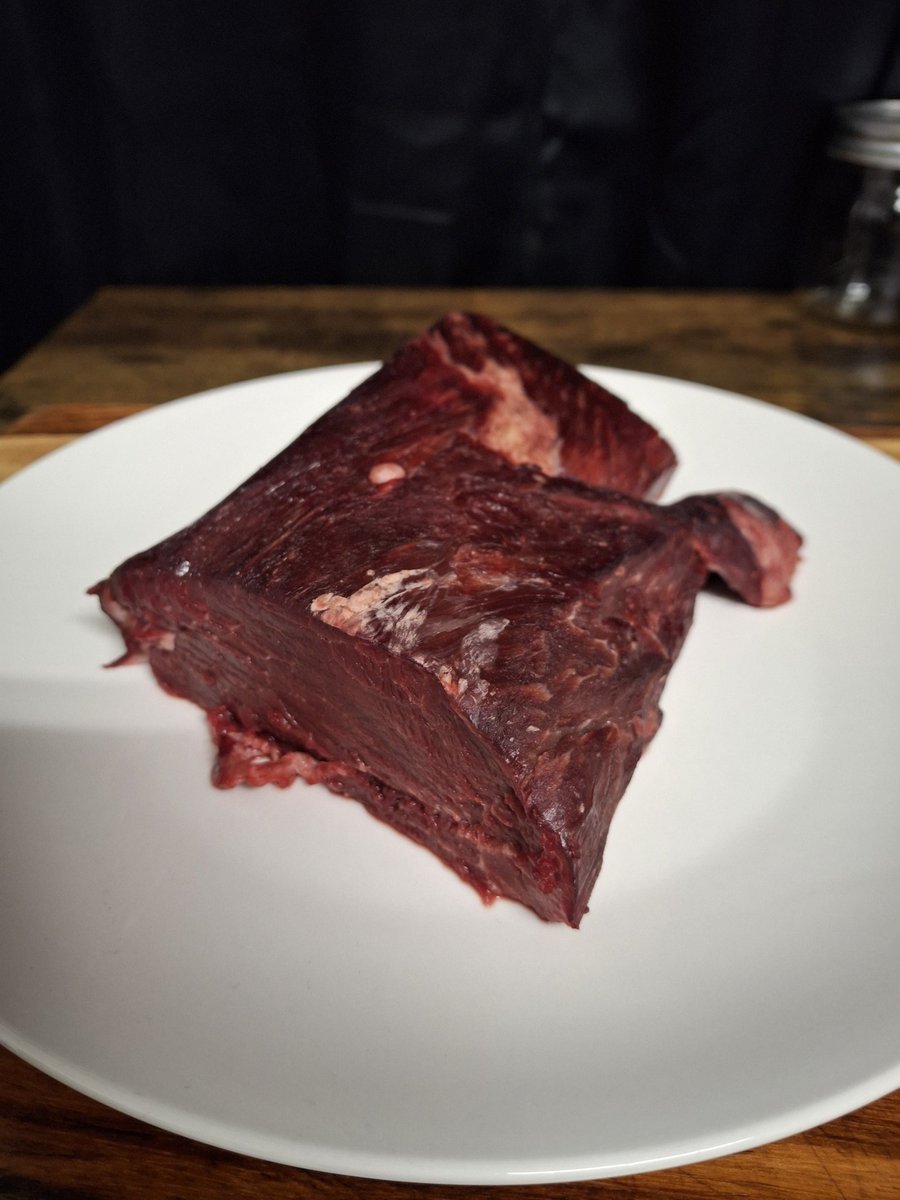 JFGariepy's tweet image. In White People Food, I talk about the importance of going back to meat drying. Meat that has been exposed to air for 4 hours-3 days will lose water content and be much more tasty, easier to cook properly. Here's my tenderloin, exposed to air for 3 days.