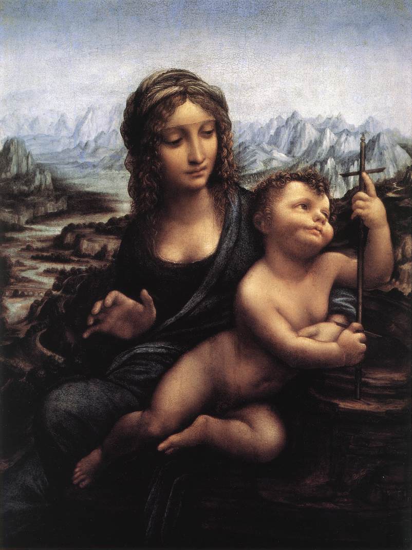 ArtistDaVinci's tweet image. Madonna with the Yarnwinder #artbots #davinci