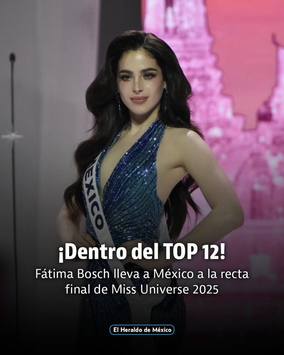 ¡Se ve, se siente, MÉXICO ESTÁ PRESENTE! 🤩

Fátima Bosch está la RECTA FINAL de Miss Universe 2025 al entrar en el TOP 12  👑🇲🇽

¿Qué opinas de que la tabasqueña se encuentre en este punto de la competencia? 🤗
