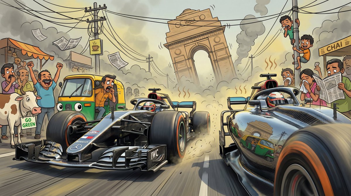 ugeshk24's tweet photo. Tried Nano Banana Pro for the first time and it’s fucking good. Gave it a complex prompt, it generated it easily, and the best, most satisfying part is downloading it in high res🤌#AIArt #DelhiPollution https://t.co/f8dPIWOV4H