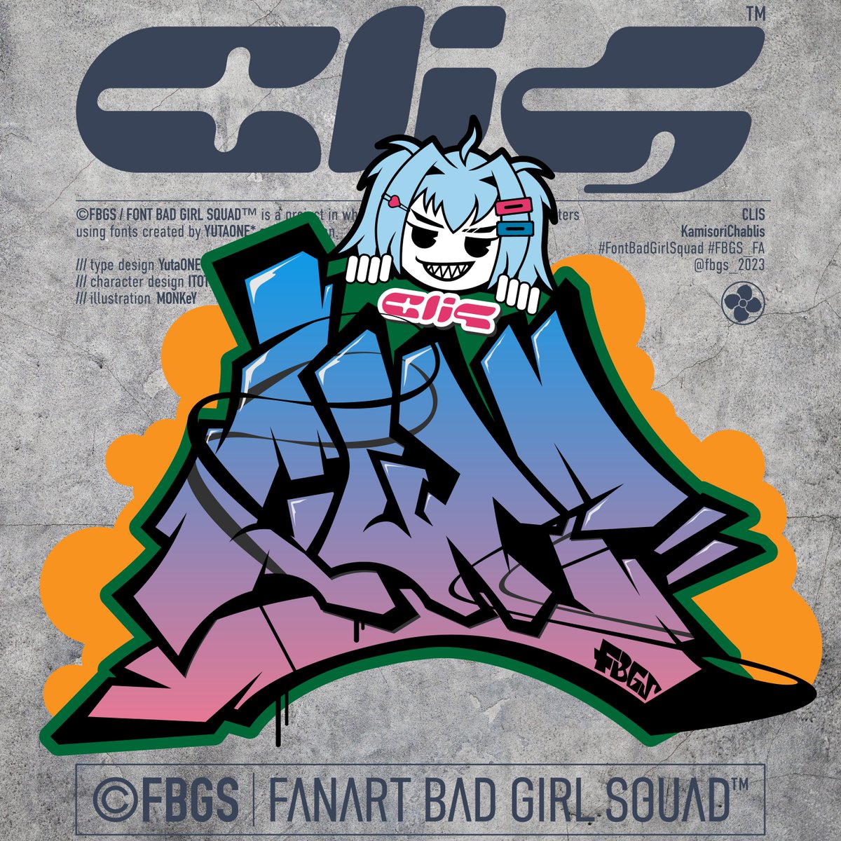 monkeysince1985's tweet image. 【Clis_Graffiti】

#FBGS_FA
#フォントバッドガールスクワッド
#グラフィティ
