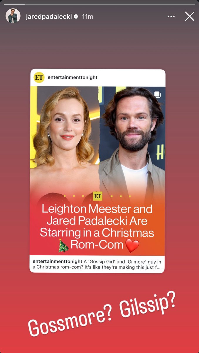 📺 201125 | <a href="/jarpad/">Jared Padalecki</a> Instagram Story

💬 "Gossmore? Gilssip?"

🔗 instagram.com/stories/jaredp…

#JaredPadalecki #Jared_Updates #LeightonMeester #TheBodyguard #GossipGirl #GilmoreGirls