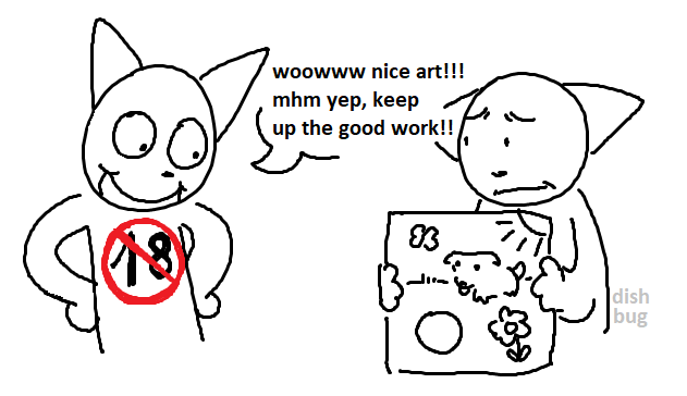 dishbug's tweet image. does anyone else feel kindof irked when a kink oriented account seems reaaaally interested in a drawing you made that you absolutely do NOT want fetishized lol