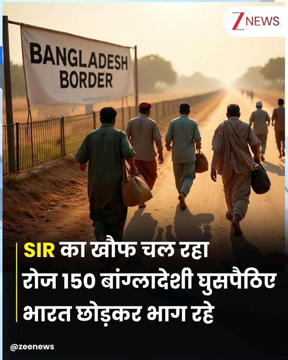बंगाल में मतदाता सूची के विशेष गहन पुनरीक्षण (SIR) की प्रक्रिया शुरू होने के बाद से ही बांग्लादेशी घुसपैठियों के बिना बाड़ वाली सीमा से होकर भागने या अपने देश वापस लौटने की होड़ मची हुई है। सीएम ममता बनर्जी ने राज्य में चल रही स्पेशल इंटेंसिव रिवीजन (SIR) प्रक्रिया को रोकने की