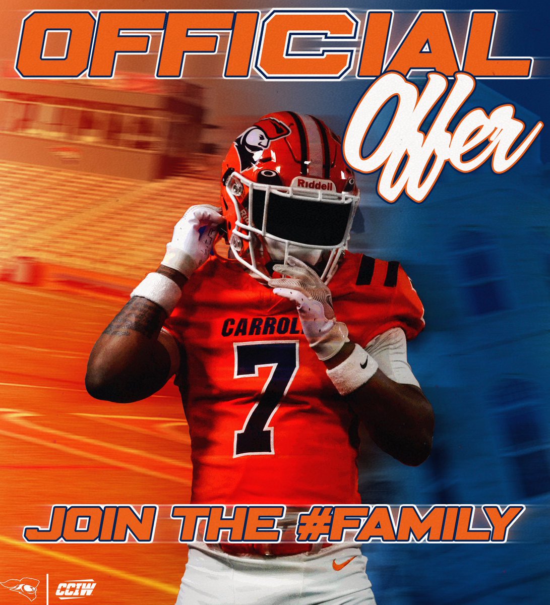 After a great talk with the coaches down <a href="/piofootball/">Carroll U Football</a> I’ve been blessed to have received and official offer. #agtg