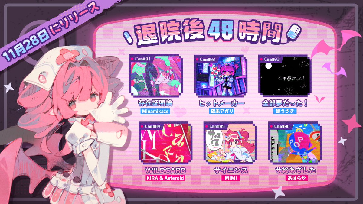 あなたの秘密、ぜ～んぶブロウちゃんがモニターで見ちゃったわよ (・ω&lt; )★
新曲6曲を収録したテーマパック「退院後 48 時間」が 11 月 28 日にリリース！もうムダな抵抗はやめて、このミューズ病院で一生を過ごしなさいw
#MuseDash