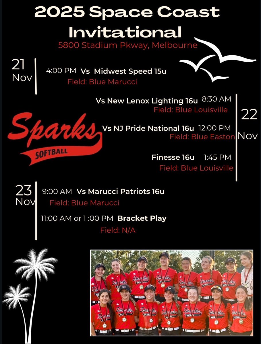 Check out my team’s schedule for the 2025 Space Coast Invite in Melbourne!