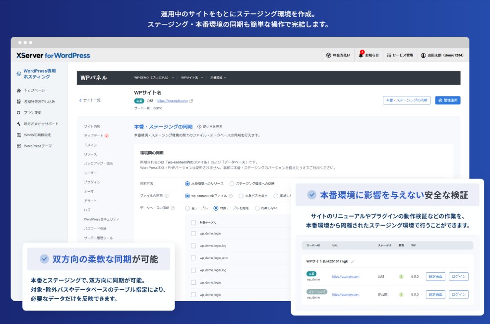 検証・更新を簡単＆安全にできる！ 『XServer for WordPress