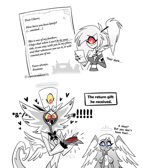 🐍🍒

The gift she gave him in return...🎁

#HazbinHotel #CherriSnake
#SirPentious #CherriBomb 