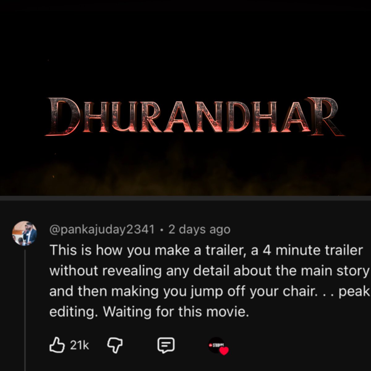 desisigma's tweet image. can’t remember the last time i saw such a goated trailer - 4 minutes long and still didn’t reveal a hint of the core plot. 

#dhurandhar