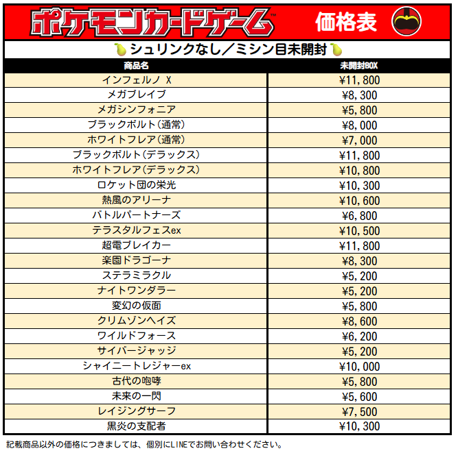 ┏━┳━┳━┳━┳━┳━┳━┳━┓ ┃シ┃ュ┃リ┃な┃し┃価┃格