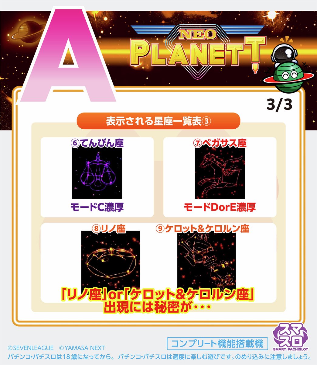 kelolun_radio's tweet image. ／
🎙おしえて開発担当者
　 スマスロネオプラネット
＼

たくさんのお便りありがとうございます！🐸

「Q.サブ液晶タッチで星座が表示されますが、表示されるタイミングは？全部で何種類？」

開発担当者に確認してきました🐸

ご質問はこちら🔽
forms.gle/fS4gXrqpU9jP1W…

#ケロルンラジオ #ネオプラ