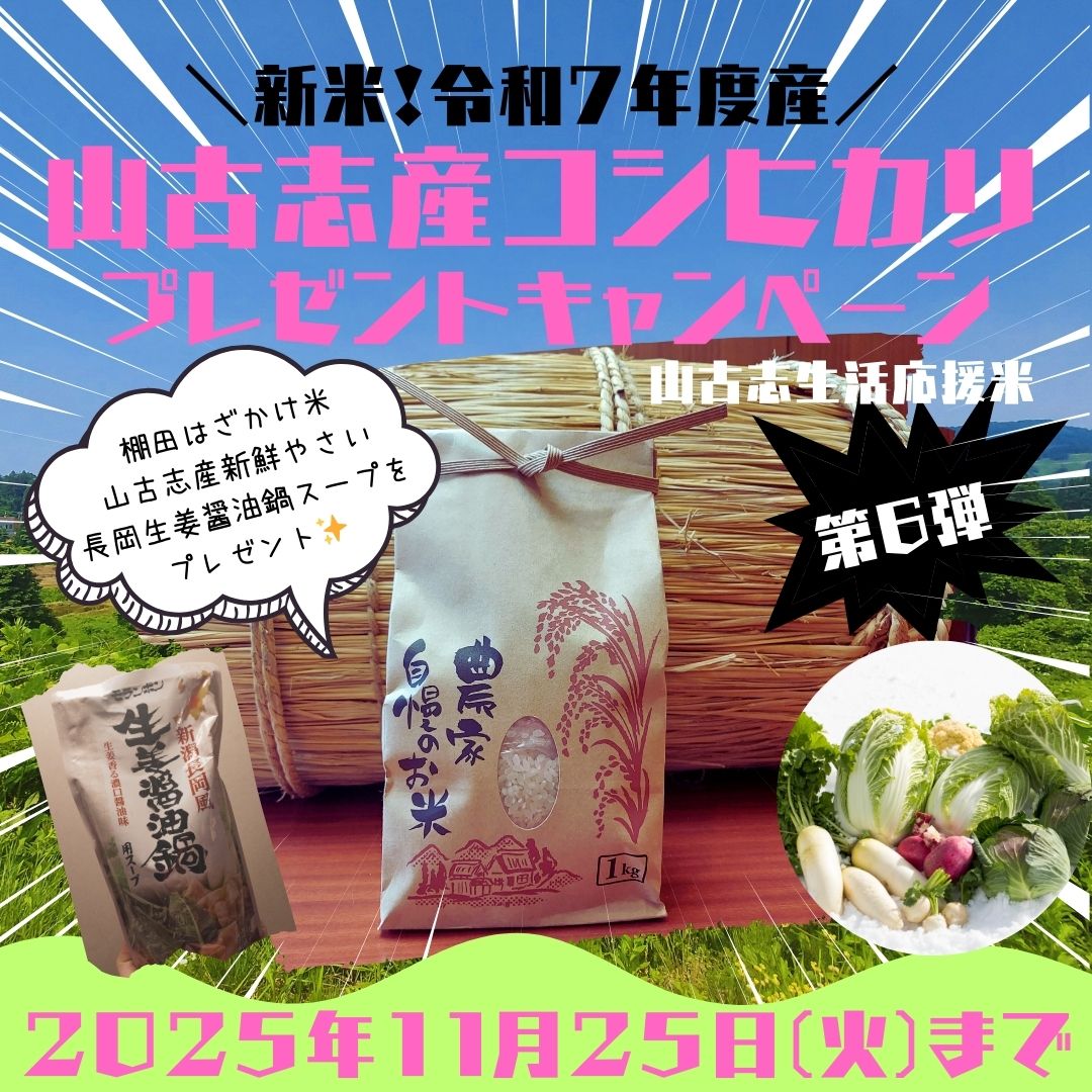 yamakoshiMTG's tweet image. 【新米🌾📣】
＼山古志産コシヒカリプレゼント／
#竹内春華生誕祭 企画！

希少な&quot;棚田はざかけ(天日干し)米&quot;🌾
長岡生姜醤油鍋&amp;amp;山古志野菜セット🍲
1kg1️⃣名様にプレゼント‼️‼️

1️⃣ @yamakoshiMTG をフォロー 
2️⃣この投稿を❤＆引用リポスト🔃
3️⃣締切 11/25(火)まで
※当選はDMにてご連絡します