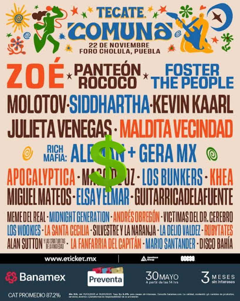 CKristofus's tweet image. Vendo 2 boletos generales para Tecate Comuna, 3900 por ambos , tranferencia En persona en Puebla 
@mx_tickets  me ayudas a difundir porfas 
#TecateComuna