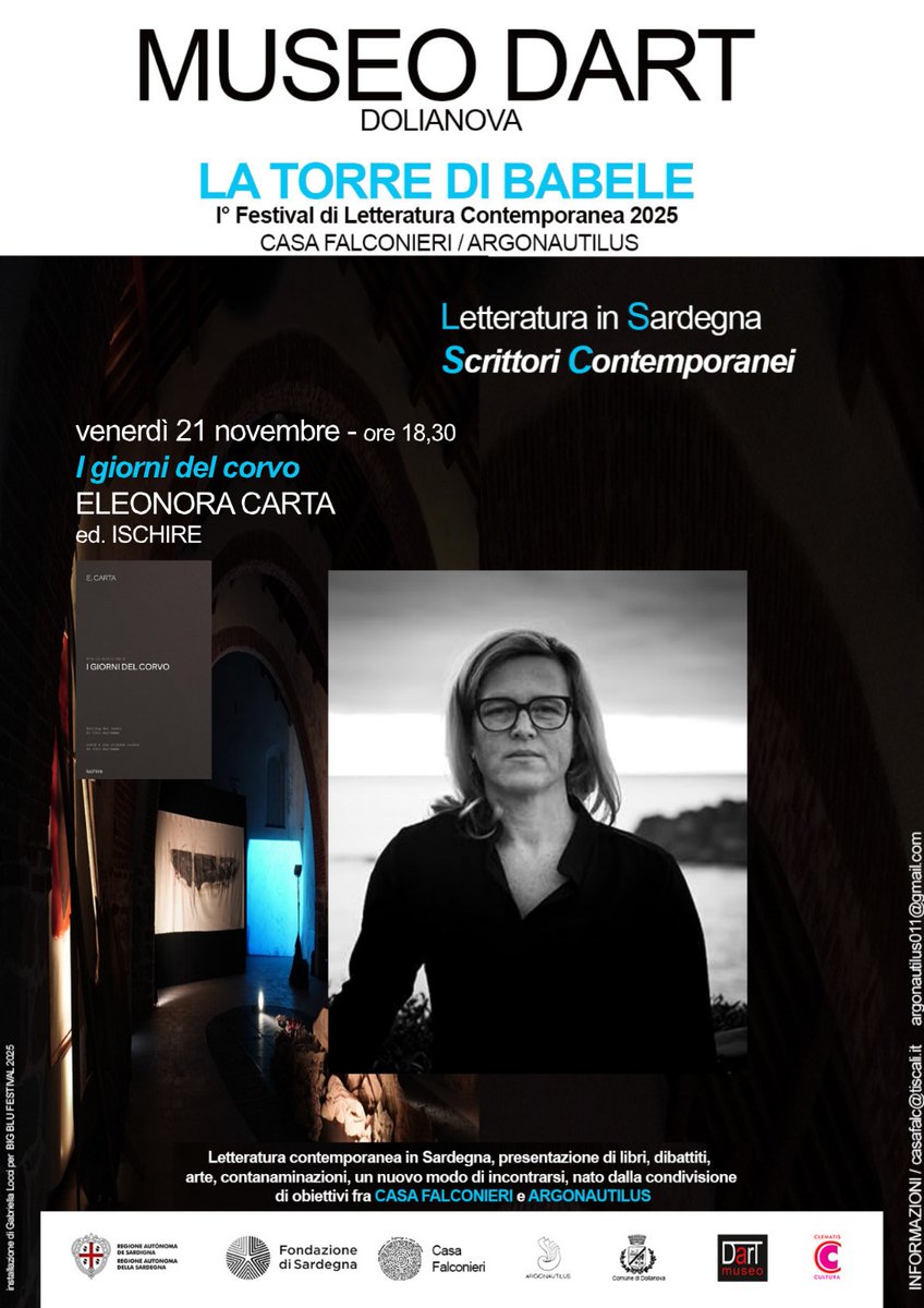 Questa sera VEN 21-11-25 Casa Falconieri Dolianova
Eleonora Carta - "I giorni del Corvo"