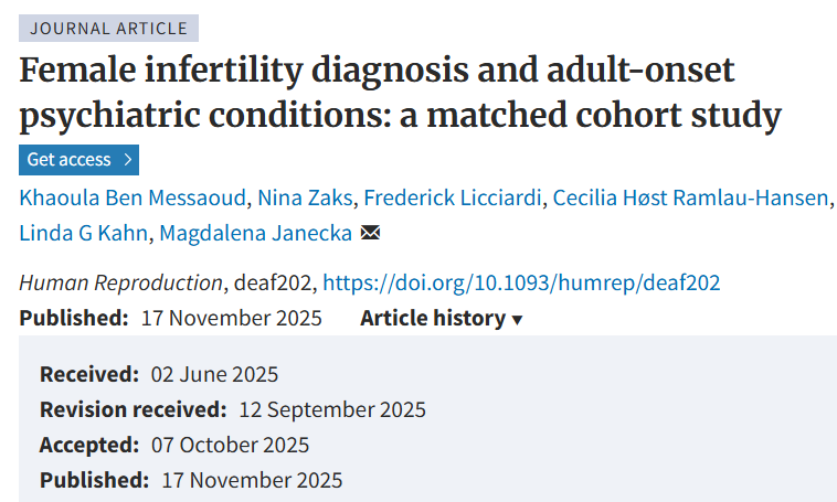 doctorneyro's tweet image. These results emphasize the #need for integrated #mentalhealth support in #infertility care and #longterm monitoring of infertility #patients for #psychiatricrisks.

academic.oup.com/humrep/advance…