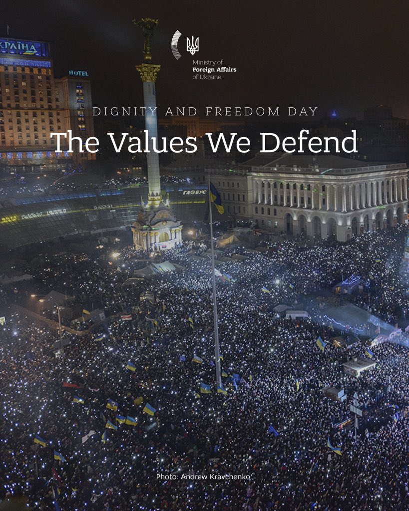 Today in Ukraine is Dignity and Freedom Day. It commemorates the beginning of the Orange Revolution of 2004 and the Revolution of Dignity of 2013, when millions of Ukrainians took to protests to defend the right of the people to determine their own future. Some – at the cost of